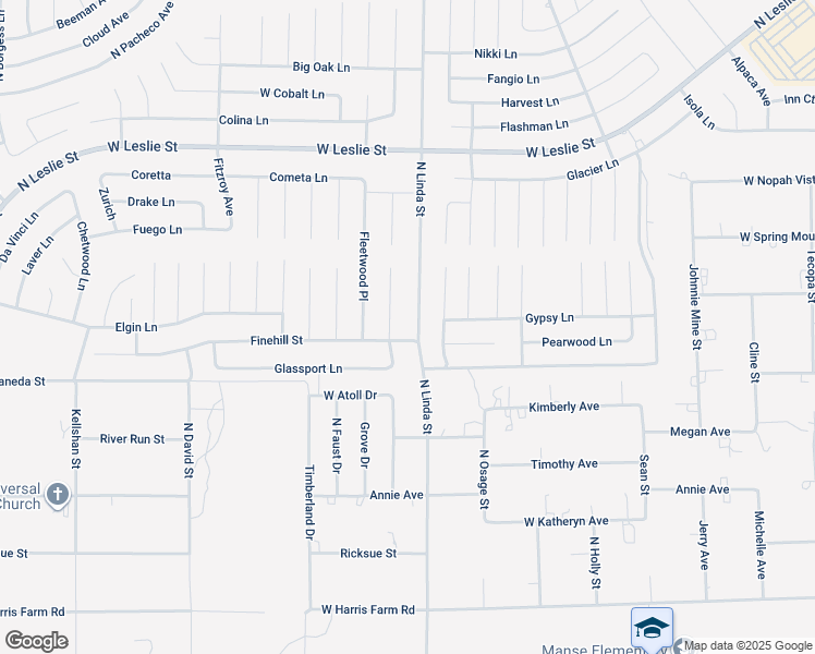 map of restaurants, bars, coffee shops, grocery stores, and more near 5610 North Linda Street in Pahrump