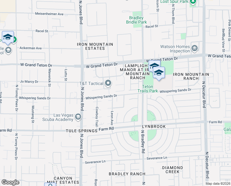 map of restaurants, bars, coffee shops, grocery stores, and more near 7725 North Reflecting Waters Place in Las Vegas