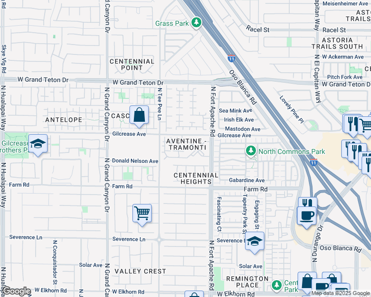 map of restaurants, bars, coffee shops, grocery stores, and more near in Las Vegas