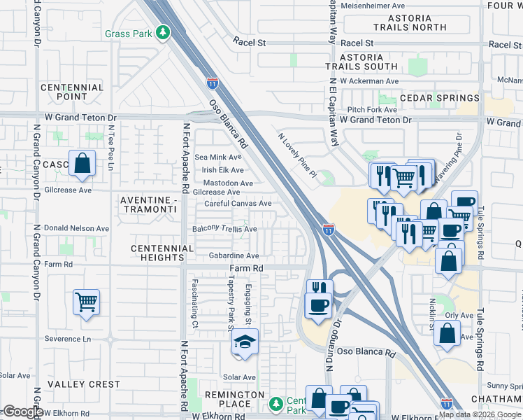 map of restaurants, bars, coffee shops, grocery stores, and more near 7716 Unicorn Tapestry Court in Las Vegas