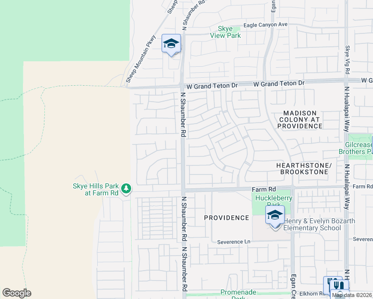 map of restaurants, bars, coffee shops, grocery stores, and more near 7683 North Shaumber Road in Las Vegas