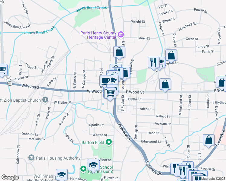 map of restaurants, bars, coffee shops, grocery stores, and more near in Paris