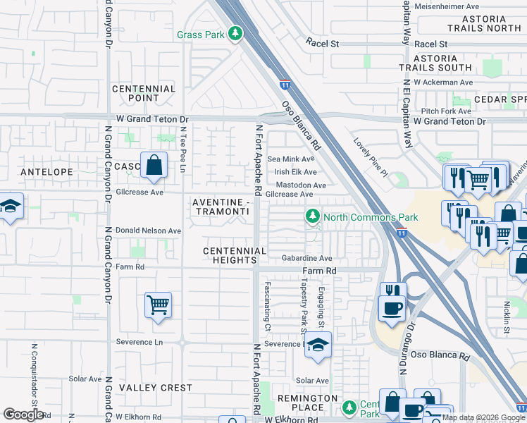 map of restaurants, bars, coffee shops, grocery stores, and more near 9165 Column Court in Las Vegas
