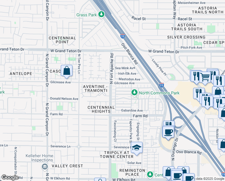 map of restaurants, bars, coffee shops, grocery stores, and more near 9169 Column Court in Las Vegas