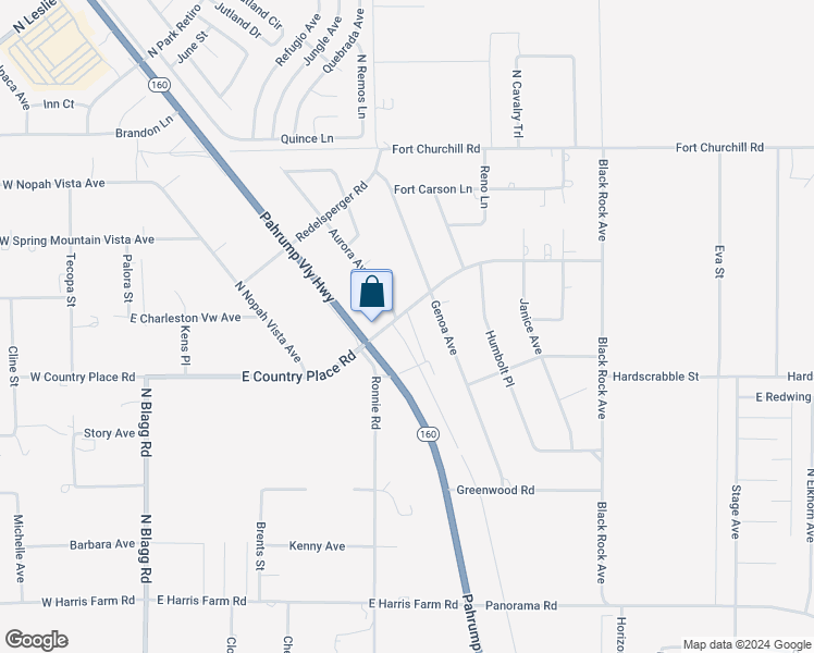 map of restaurants, bars, coffee shops, grocery stores, and more near 591 East Country Place Road in Pahrump