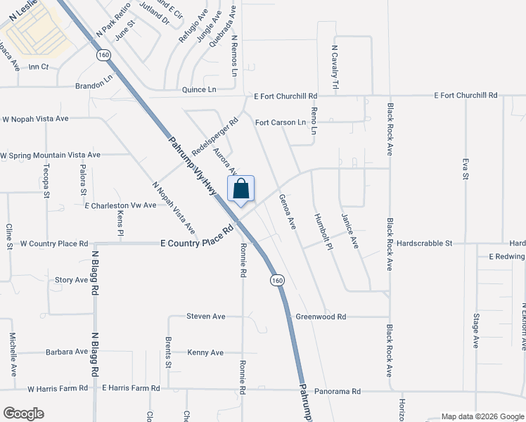map of restaurants, bars, coffee shops, grocery stores, and more near 591 East Country Place Road in Pahrump
