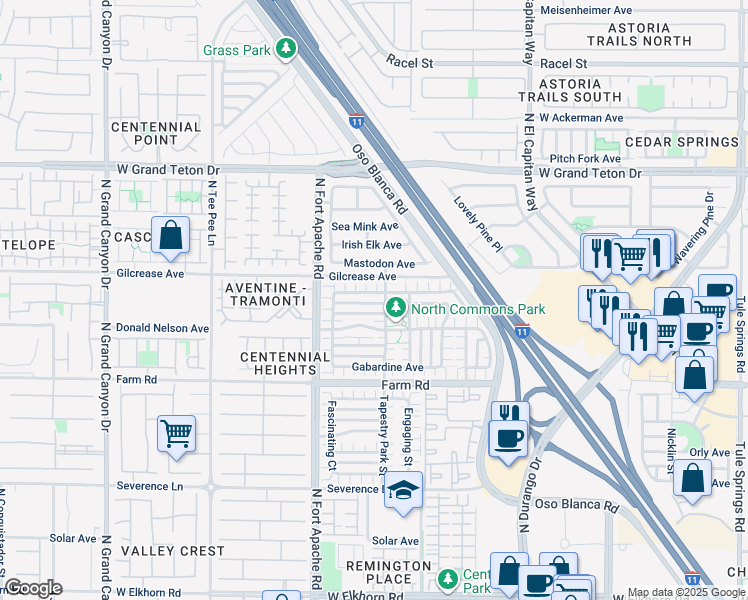 map of restaurants, bars, coffee shops, grocery stores, and more near 9060 Pearl Cotton Avenue in Las Vegas