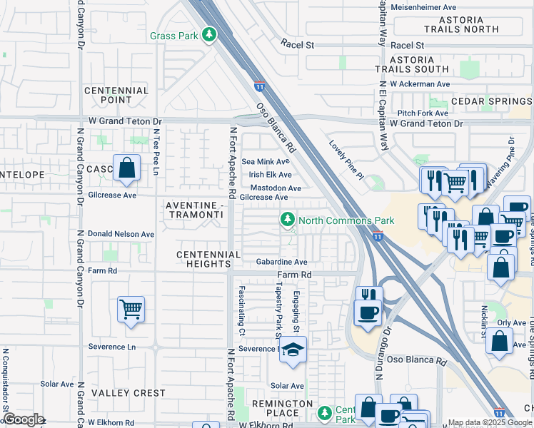 map of restaurants, bars, coffee shops, grocery stores, and more near 9104 Pearl Cotton Avenue in Las Vegas