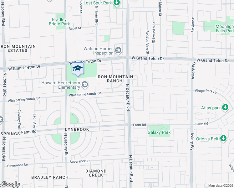 map of restaurants, bars, coffee shops, grocery stores, and more near 4909 Cascade Pools Avenue in Las Vegas