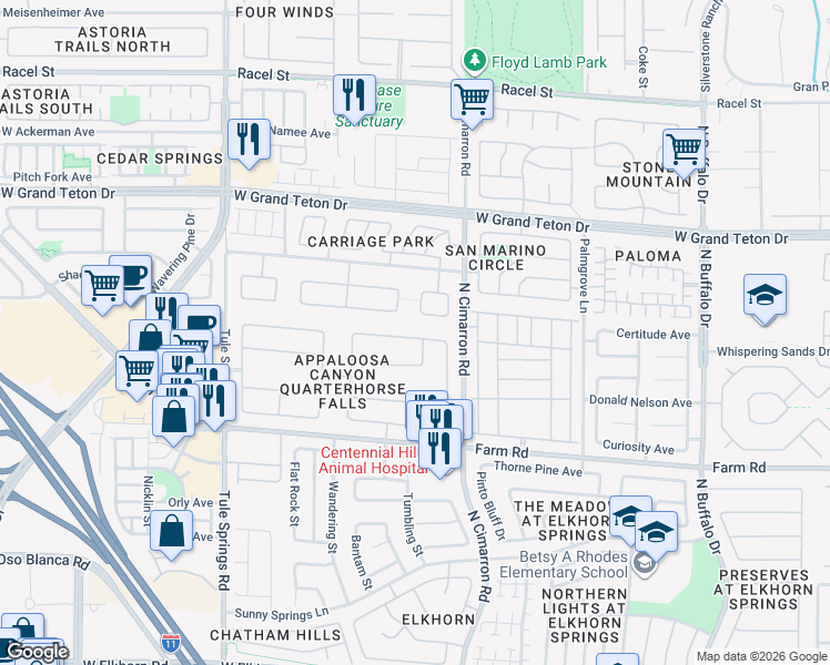 map of restaurants, bars, coffee shops, grocery stores, and more near 8097 Marin Pointe Avenue in Las Vegas