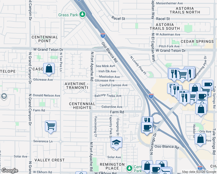 map of restaurants, bars, coffee shops, grocery stores, and more near 9061 Silk Threads Avenue in Las Vegas