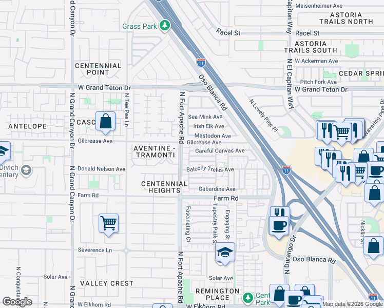 map of restaurants, bars, coffee shops, grocery stores, and more near 9148 Rich Tapestry Court in Las Vegas
