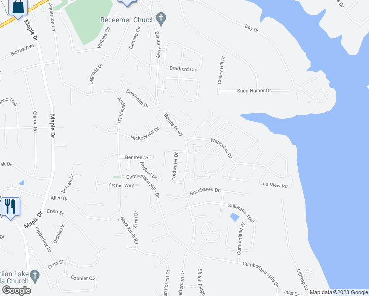map of restaurants, bars, coffee shops, grocery stores, and more near 100 Otter Glenn Drive in Hendersonville