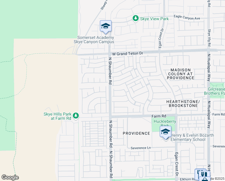 map of restaurants, bars, coffee shops, grocery stores, and more near 7745 Donner Peak Street in Las Vegas