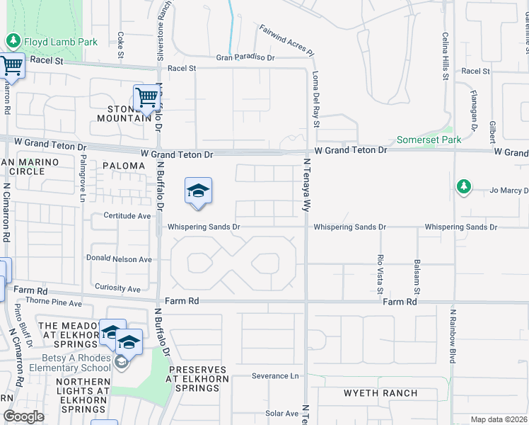 map of restaurants, bars, coffee shops, grocery stores, and more near 7300 Fresh Harvest Avenue in Las Vegas
