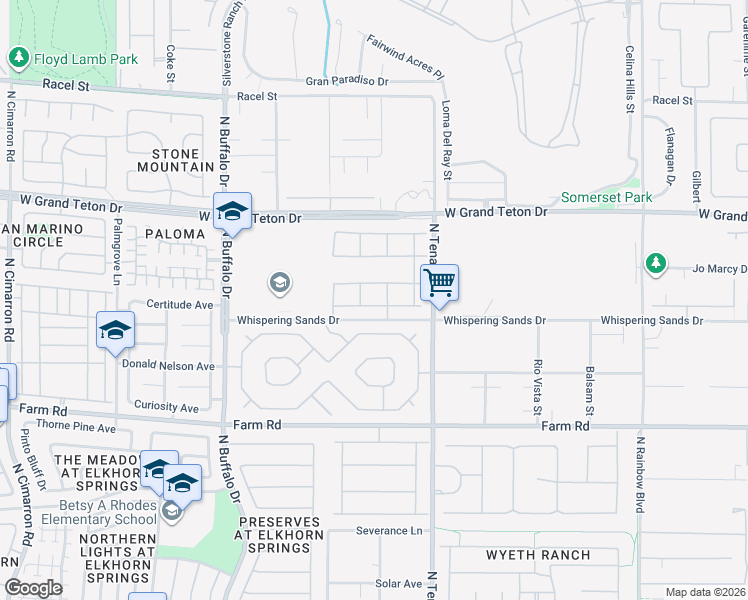 map of restaurants, bars, coffee shops, grocery stores, and more near 7300 Fresh Harvest Avenue in Las Vegas
