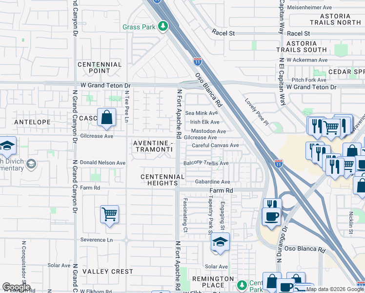 map of restaurants, bars, coffee shops, grocery stores, and more near 9164 Column Court in Las Vegas