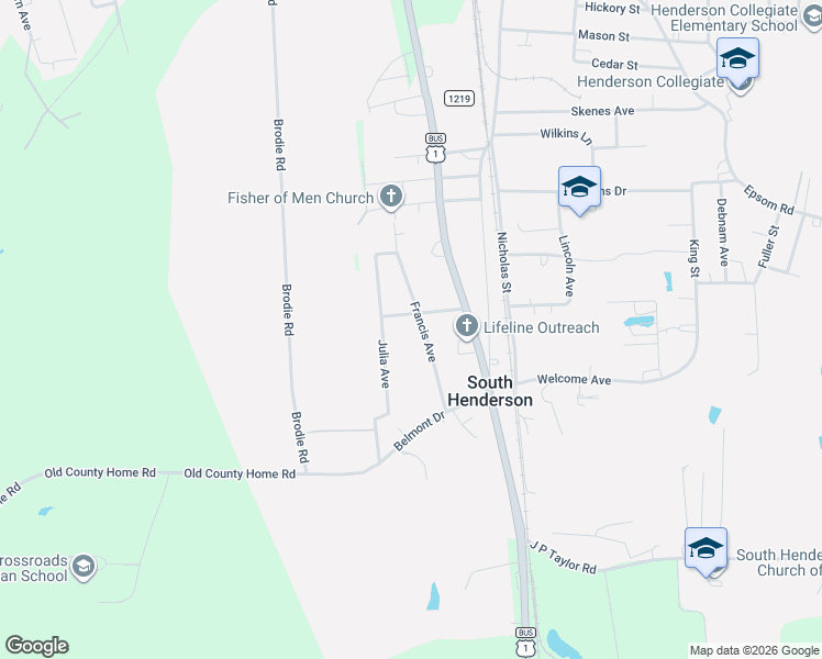 map of restaurants, bars, coffee shops, grocery stores, and more near 164 1st Street in Henderson