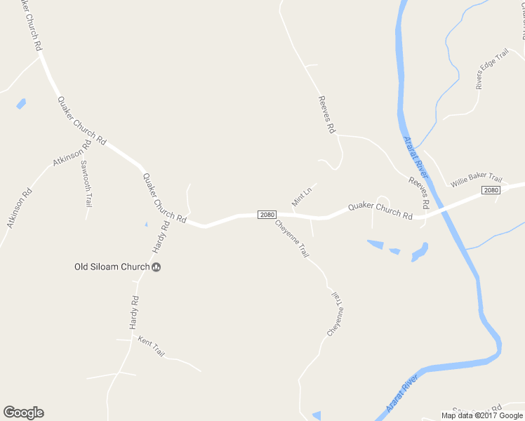 map of restaurants, bars, coffee shops, grocery stores, and more near 2463 Quaker Church Road in Siloam