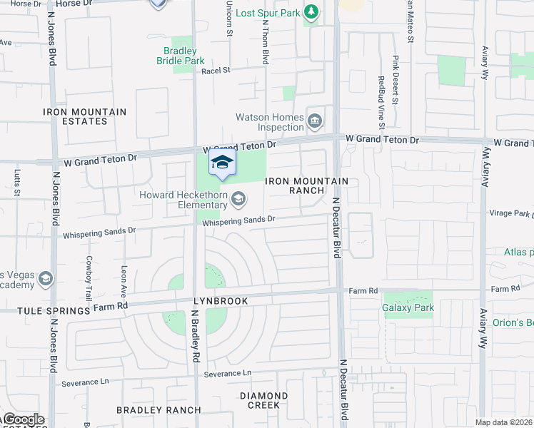 map of restaurants, bars, coffee shops, grocery stores, and more near 5150 Whispering Sands Drive in Las Vegas