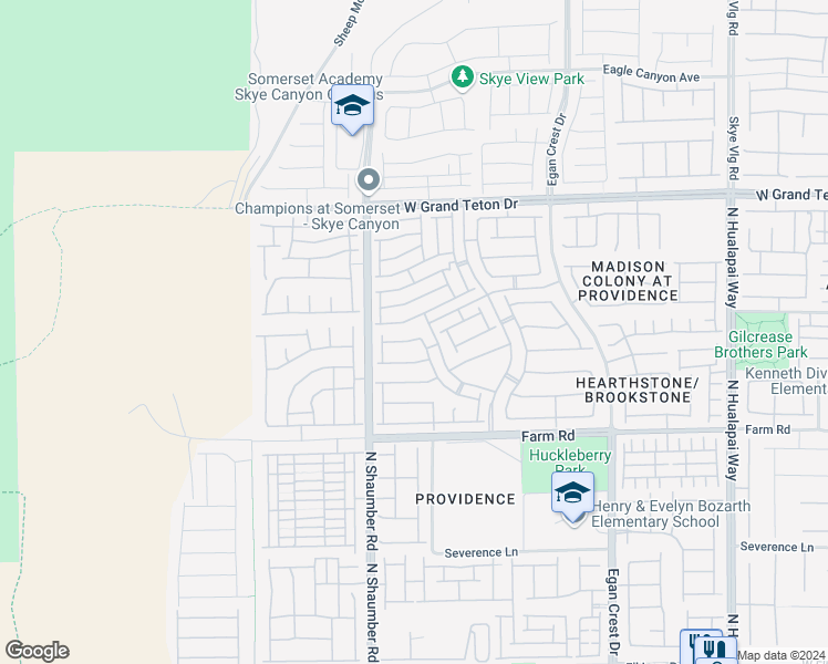 map of restaurants, bars, coffee shops, grocery stores, and more near 10624 Tray Mountain Avenue in Las Vegas
