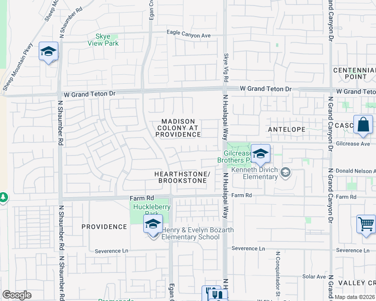map of restaurants, bars, coffee shops, grocery stores, and more near 7746 Fortress Peak Court in Las Vegas