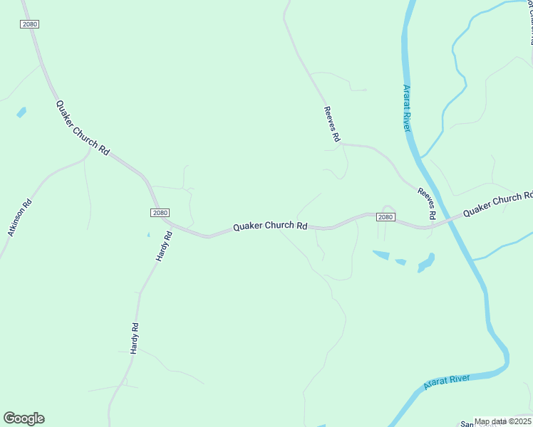 map of restaurants, bars, coffee shops, grocery stores, and more near 2463 Quaker Church Road in Siloam
