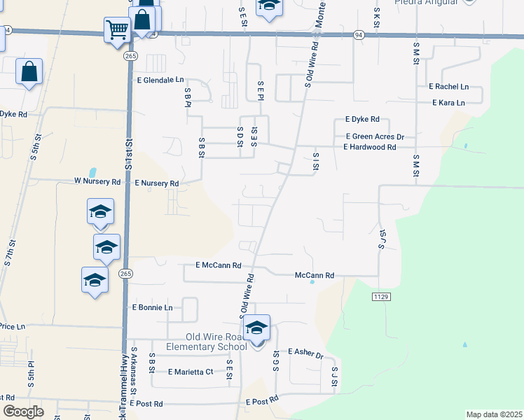 map of restaurants, bars, coffee shops, grocery stores, and more near 2608 South Old Wire Road in Rogers