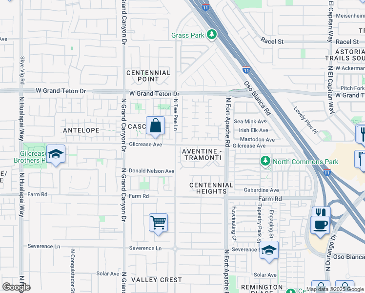 map of restaurants, bars, coffee shops, grocery stores, and more near 1078 Gilcrease Avenue in Las Vegas