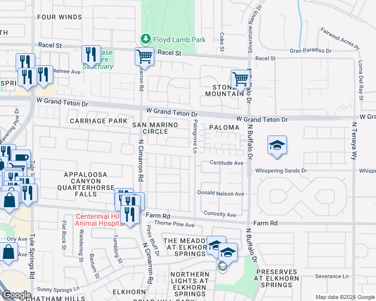 map of restaurants, bars, coffee shops, grocery stores, and more near 7813 Brookfield Cove Avenue in Las Vegas