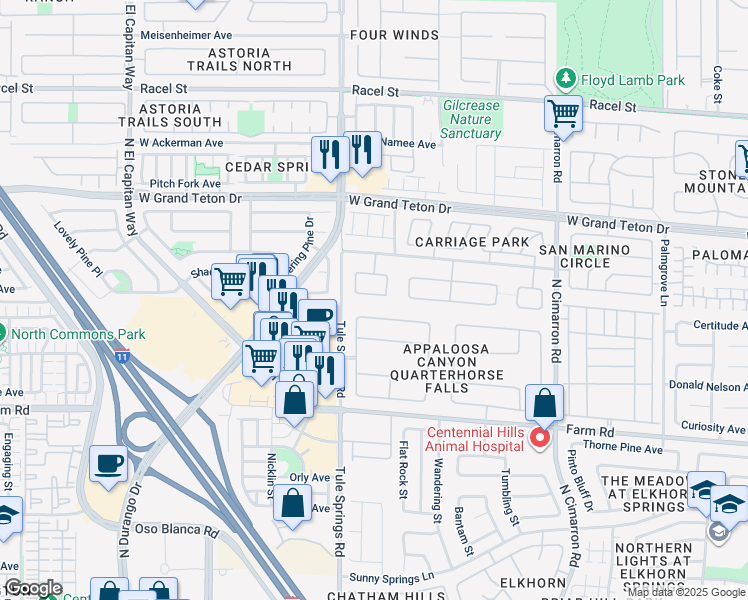 map of restaurants, bars, coffee shops, grocery stores, and more near 8313 Dawn Breeze Avenue in Las Vegas