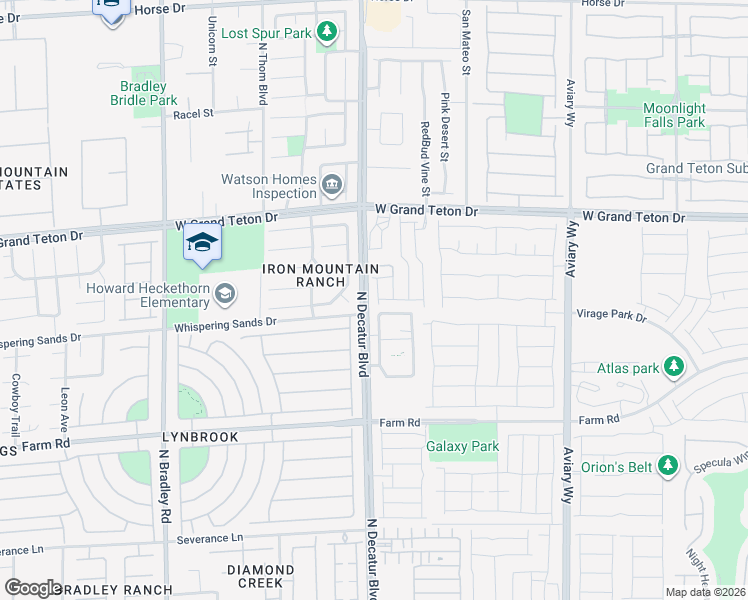 map of restaurants, bars, coffee shops, grocery stores, and more near 7727-7843 North Decatur Boulevard in North Las Vegas