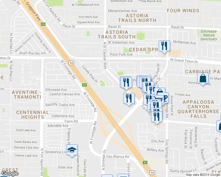 map of restaurants, bars, coffee shops, grocery stores, and more near 8745 Shady Pines Dr in Las Vegas