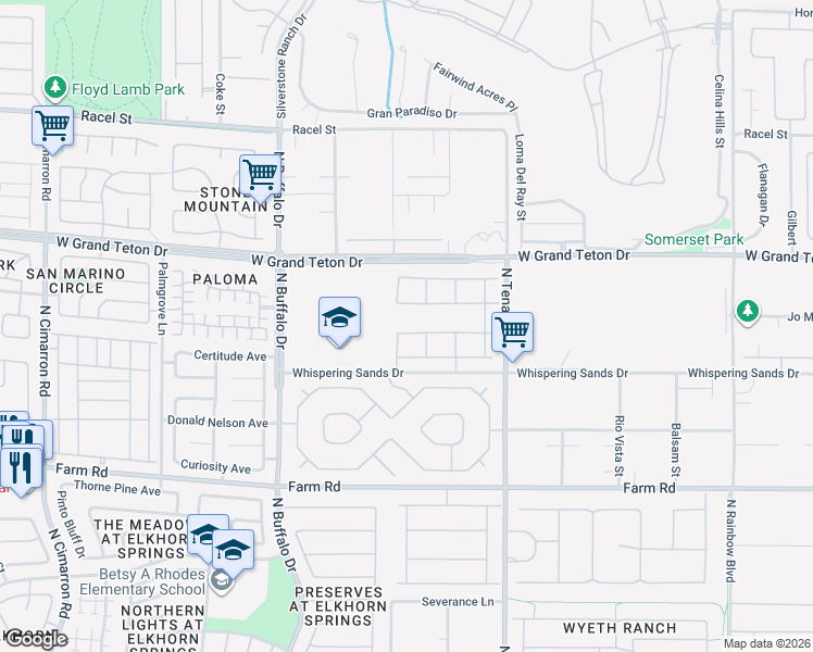 map of restaurants, bars, coffee shops, grocery stores, and more near 7370 Abundant Harvest Avenue in Las Vegas