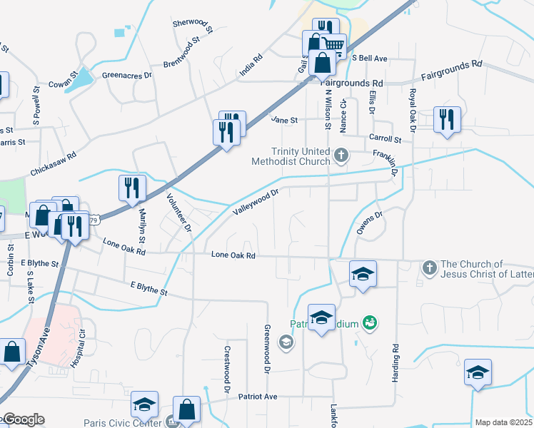 map of restaurants, bars, coffee shops, grocery stores, and more near 204 Bucy Circle in Paris