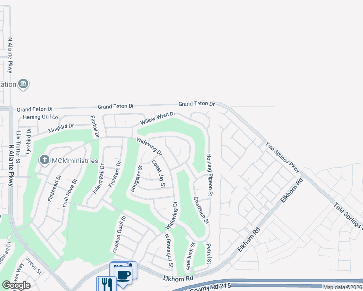 map of restaurants, bars, coffee shops, grocery stores, and more near 7824 Starthroat Court in North Las Vegas