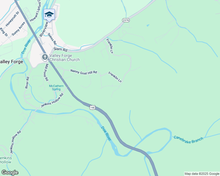 map of restaurants, bars, coffee shops, grocery stores, and more near 102 Rouse Private Dr in Elizabethton