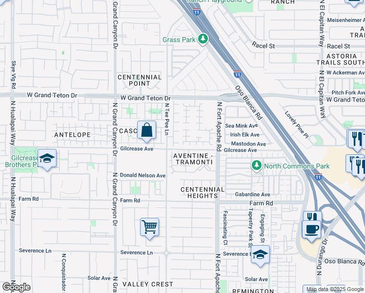 map of restaurants, bars, coffee shops, grocery stores, and more near 7805 Cotton Bloom Court in Las Vegas