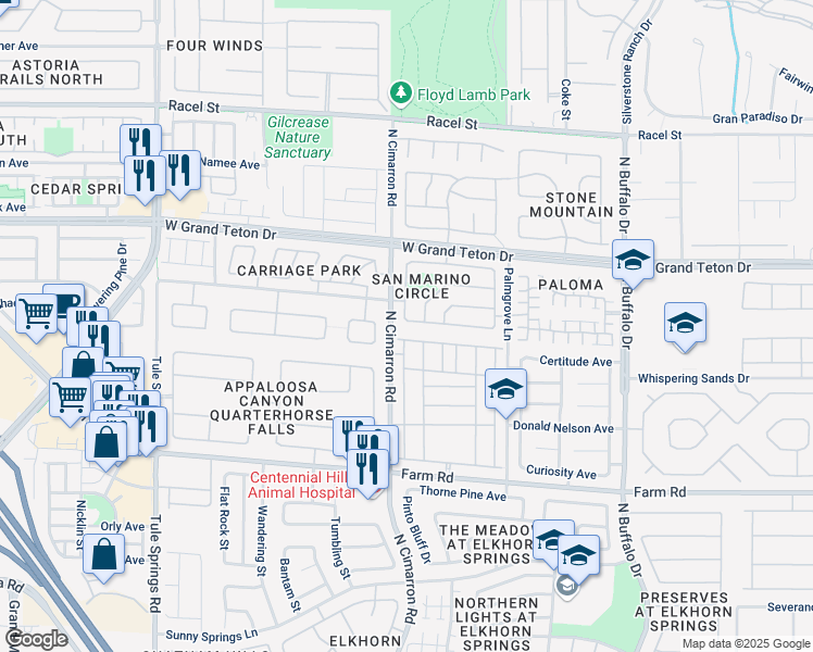 map of restaurants, bars, coffee shops, grocery stores, and more near 7925 Brookfield Cove Avenue in Las Vegas