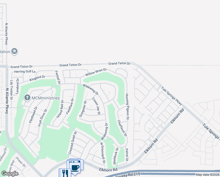 map of restaurants, bars, coffee shops, grocery stores, and more near 7824 Starthroat Court in North Las Vegas