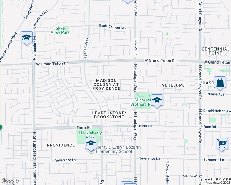 map of restaurants, bars, coffee shops, grocery stores, and more near 10225 Headrick Drive in Las Vegas