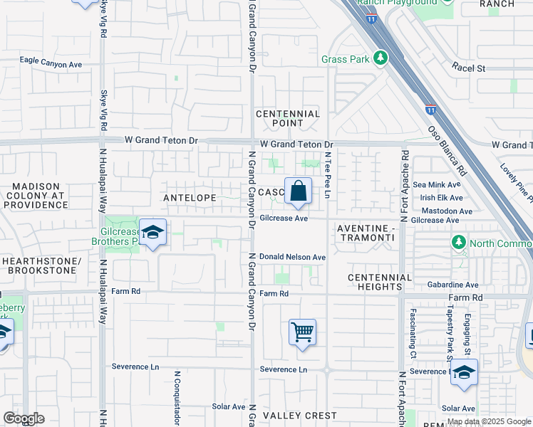 map of restaurants, bars, coffee shops, grocery stores, and more near 9545 Gibbon Avenue in Las Vegas