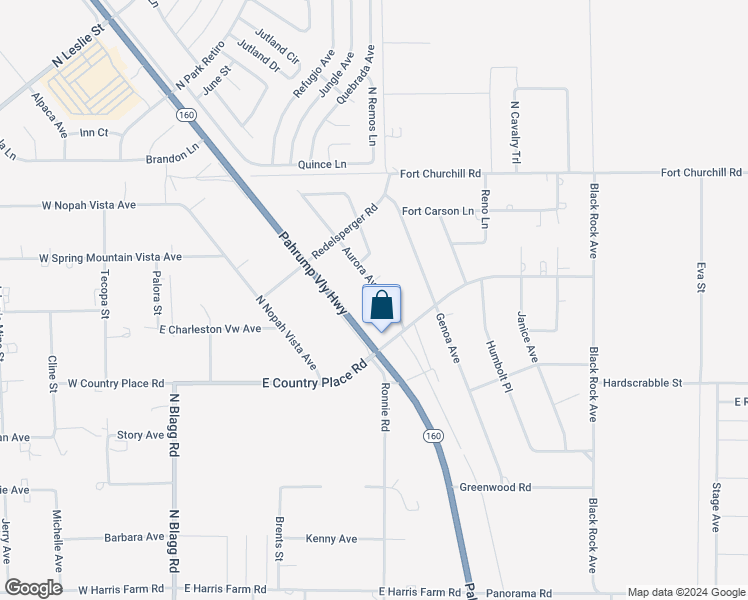 map of restaurants, bars, coffee shops, grocery stores, and more near 5660 Aurora Avenue in Pahrump