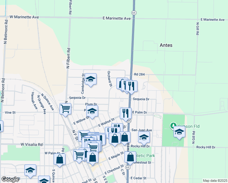 map of restaurants, bars, coffee shops, grocery stores, and more near 803 Monarch Circle in Exeter