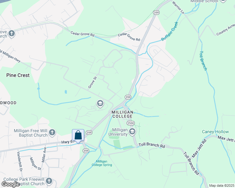 map of restaurants, bars, coffee shops, grocery stores, and more near 154 Bowman Road in Johnson City