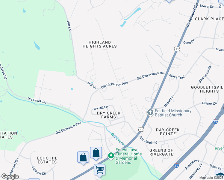 map of restaurants, bars, coffee shops, grocery stores, and more near 810 Old Dickerson Pike in Goodlettsville