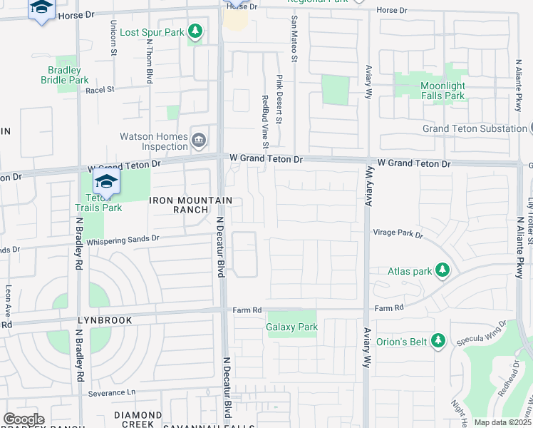map of restaurants, bars, coffee shops, grocery stores, and more near 7850 Pandora Sky Street in North Las Vegas