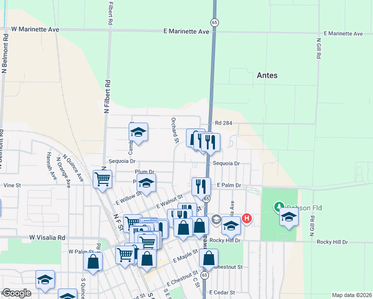 map of restaurants, bars, coffee shops, grocery stores, and more near 803 Monarch Circle in Exeter