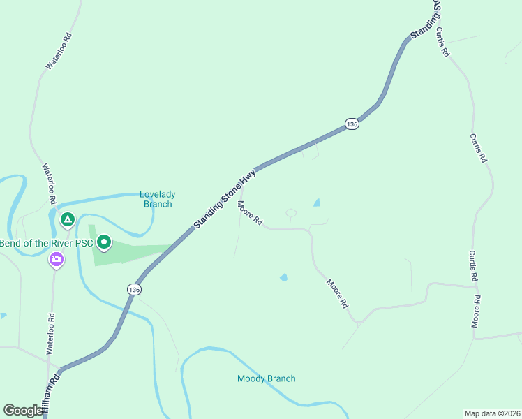 map of restaurants, bars, coffee shops, grocery stores, and more near 139 Moore Road in Cookeville