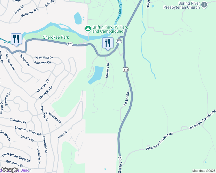 map of restaurants, bars, coffee shops, grocery stores, and more near 50 Kiwanie Drive in Hardy